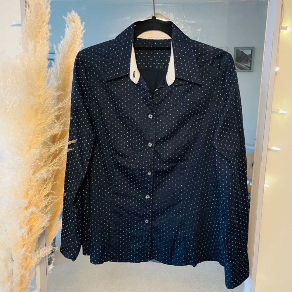 Custom-made navy blue shirt